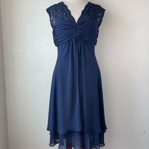 Hayley Matthews Navy Blue Midi Dress Size 10